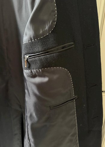 Lacivert pierre cardin yün kaşe kaban - Görsel 4