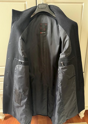 Lacivert pierre cardin yün kaşe kaban - Görsel 6