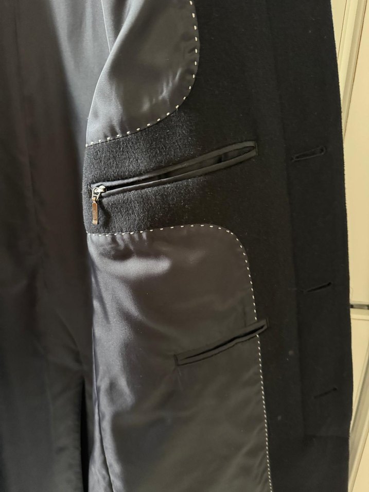 Lacivert pierre cardin yün kaşe kaban - Görsel 4