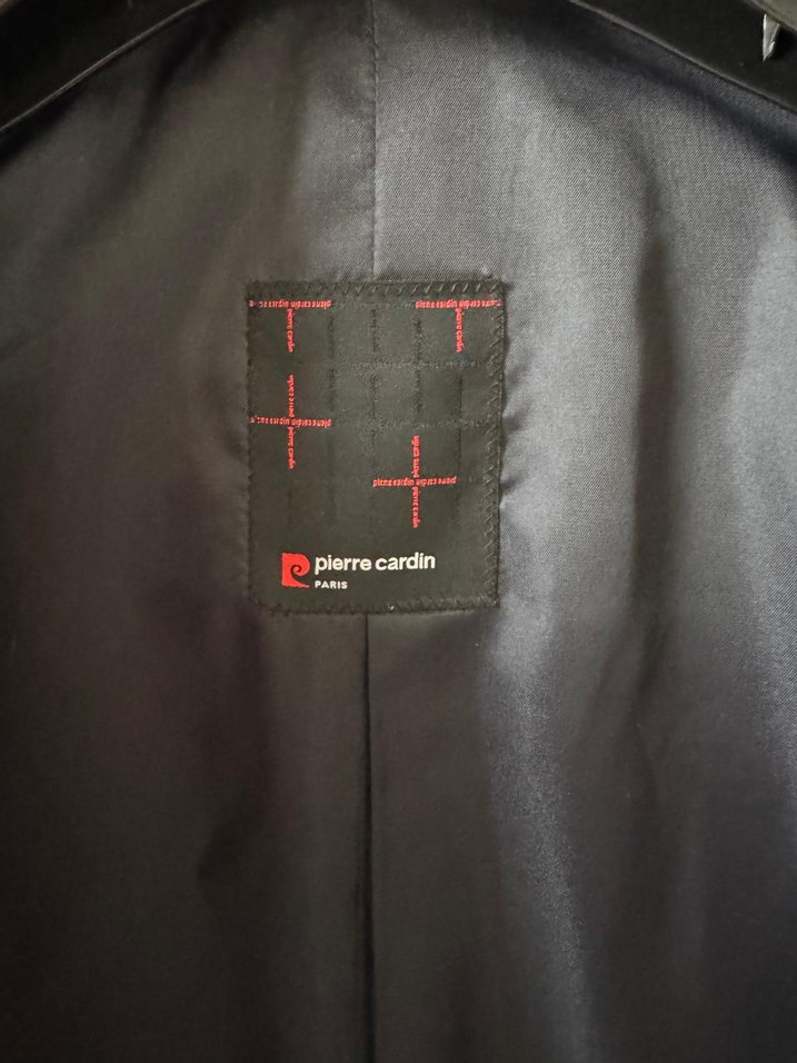 Lacivert pierre cardin yün kaşe kaban - Görsel 2