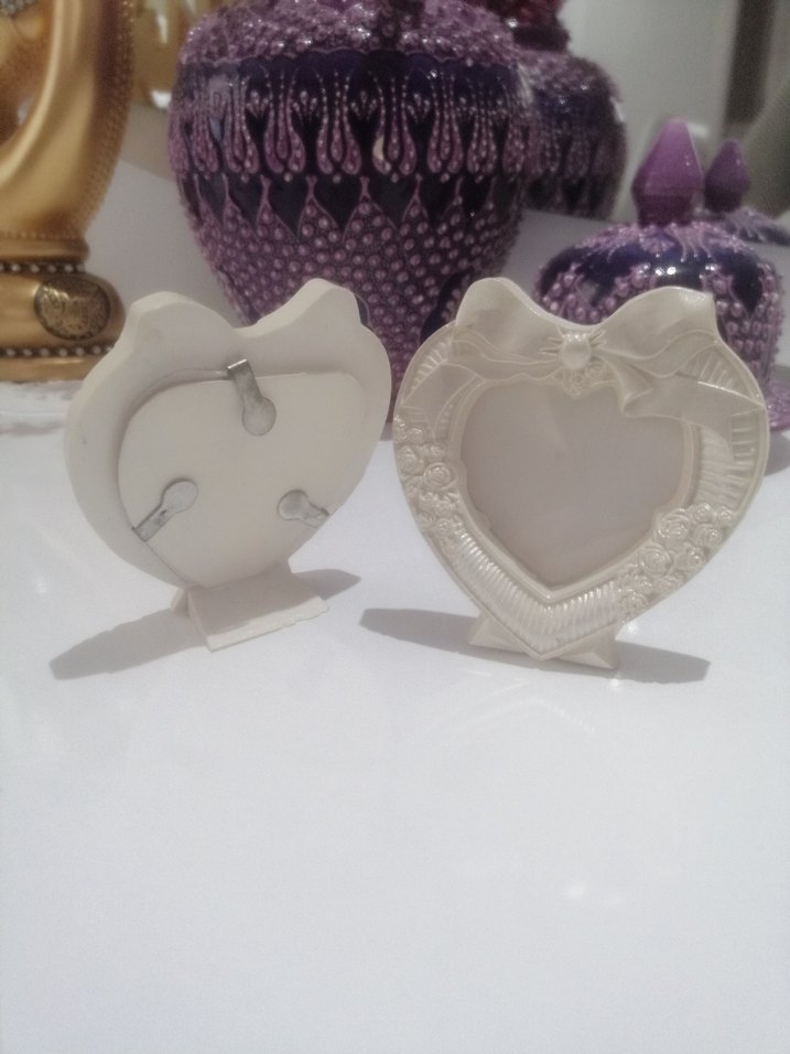 Beyaz Kalp Şeklinde Dekoratif Çerçeve - Görsel 2