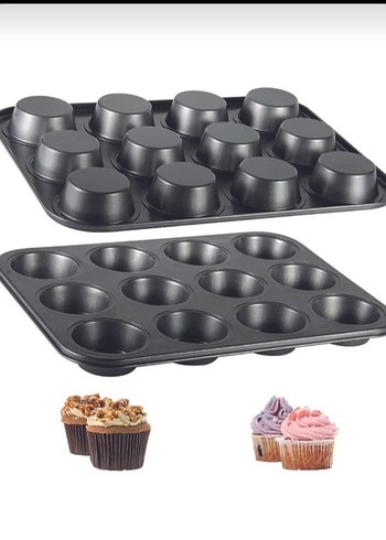 12'li Siyah Muffin Kek Kalıbı