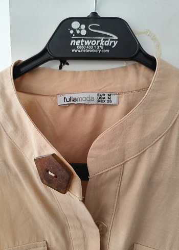 Düğmeli Bej Midi Kadın Trençkot - Görsel 2