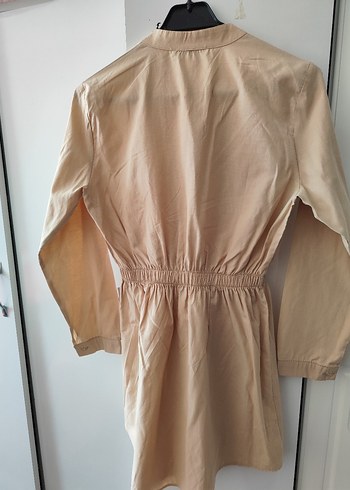 Düğmeli Bej Midi Kadın Trençkot - Görsel 4