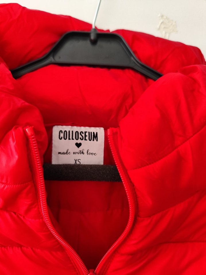 Kırmızı Fermuarlı Kısa Kadın Kışlık Mont - Görsel 2