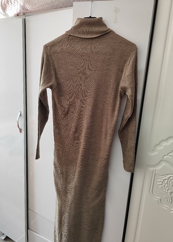 Uzun Kürklü Bej Kadın Yelek - Görsel 3