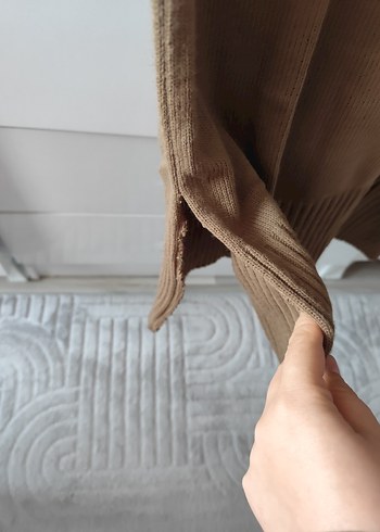 Bej Uzun Kollu Triko Kadın Kazak - Görsel 3