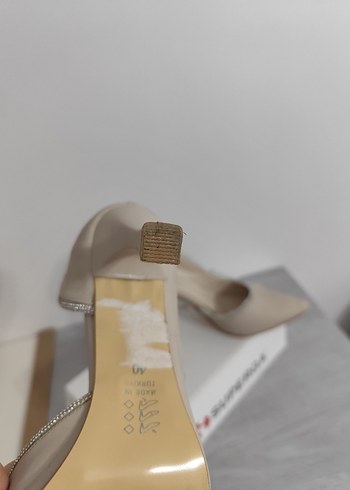 Bej Modern Klasik Yüksek Topuklu Kadın Ayakkabı - Görsel 5