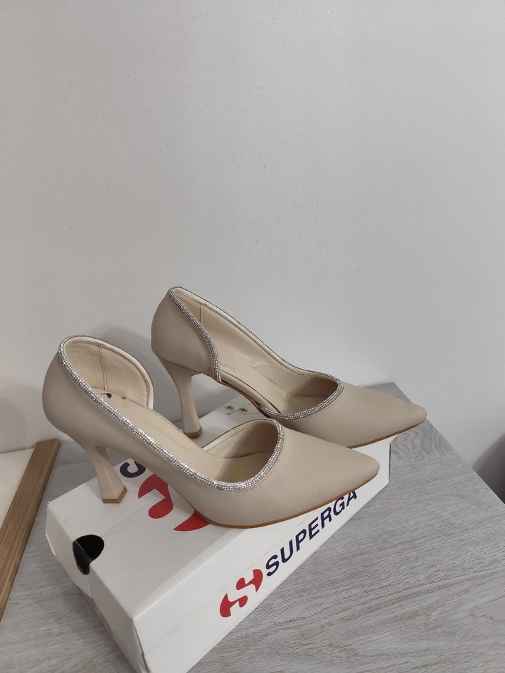 Bej Modern Klasik Yüksek Topuklu Kadın Ayakkabı - Görsel 2