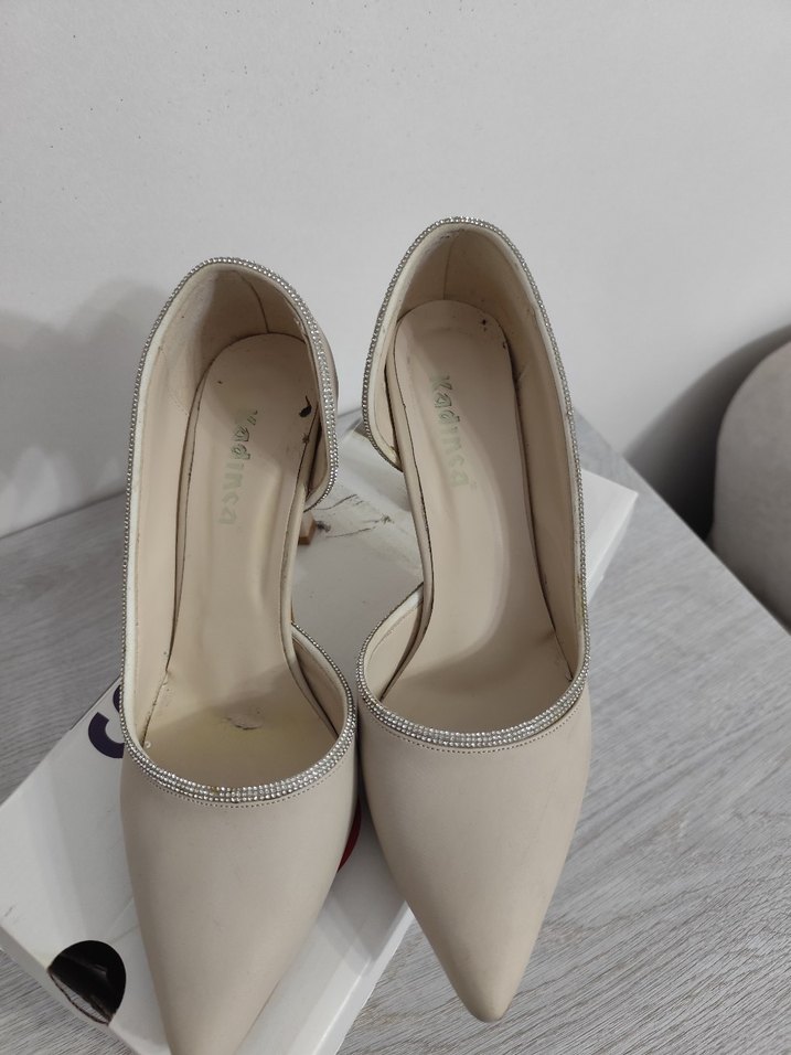 Bej Modern Klasik Yüksek Topuklu Kadın Ayakkabı - Görsel 4