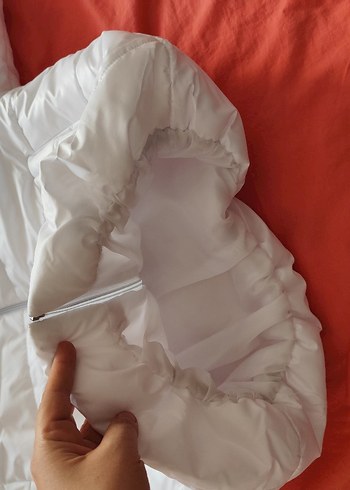 Beyaz Kadın Midi Kışlık Mont - Görsel 2