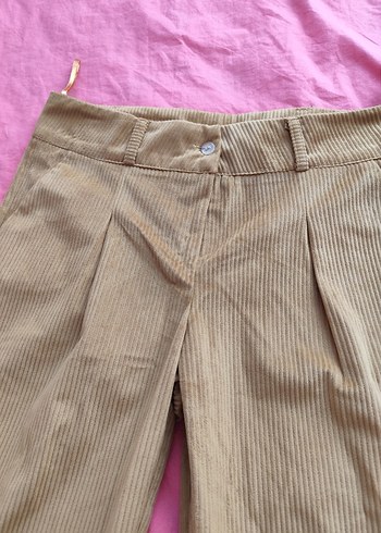 Bej Pilili Kadın Kumaş Pantolon - Görsel 2