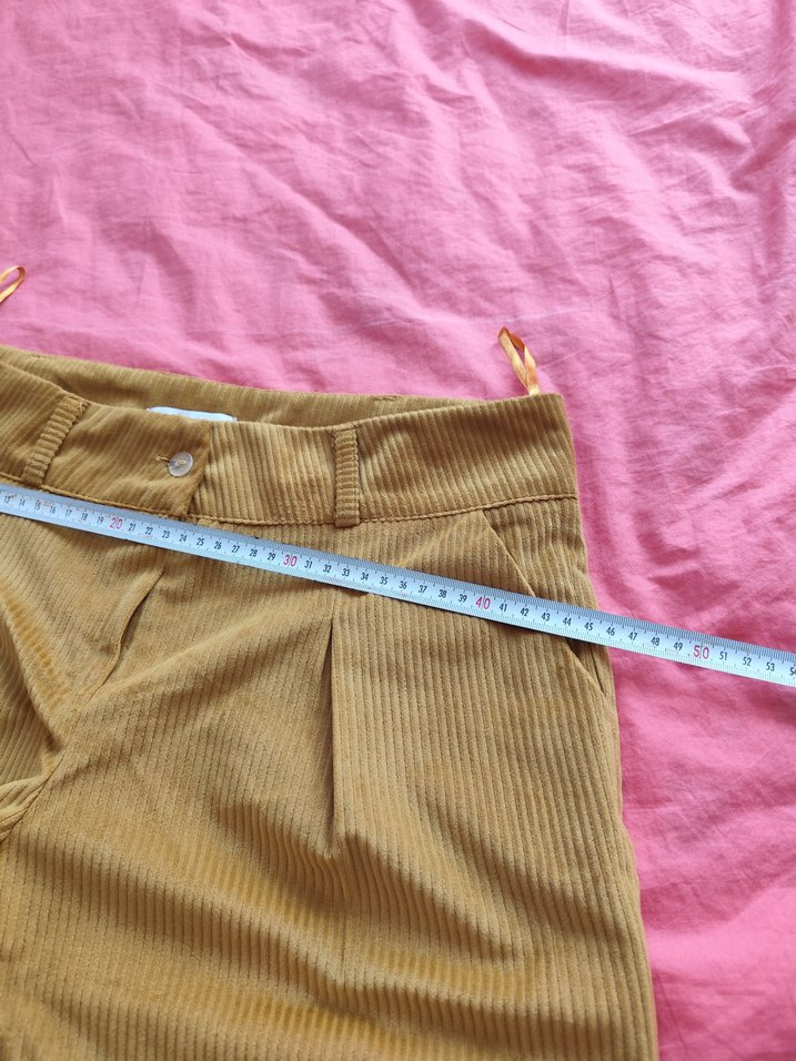 Bej Pilili Kadın Kumaş Pantolon - Görsel 5