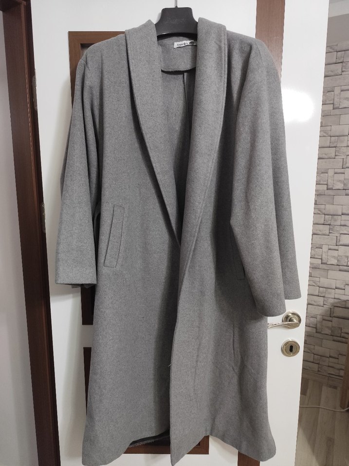 Gri Kuşaklı Uzun Kaban - Görsel 2