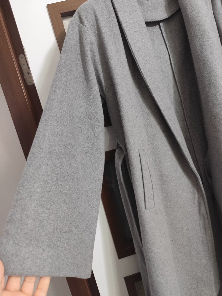 Gri Kuşaklı Uzun Kaban - Görsel 4