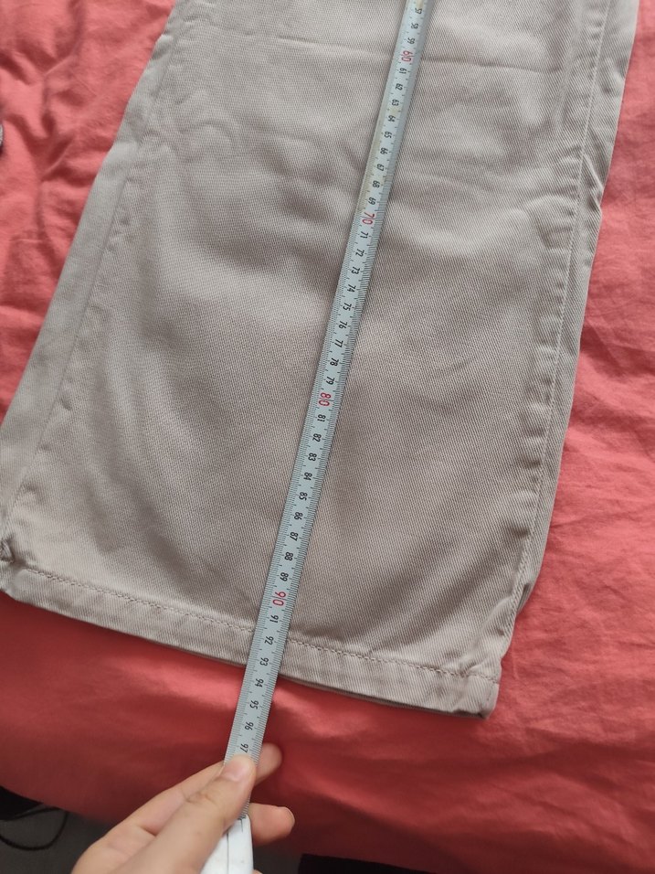 Düğmeli Bej Keten Kadın Pantolon - Görsel 5