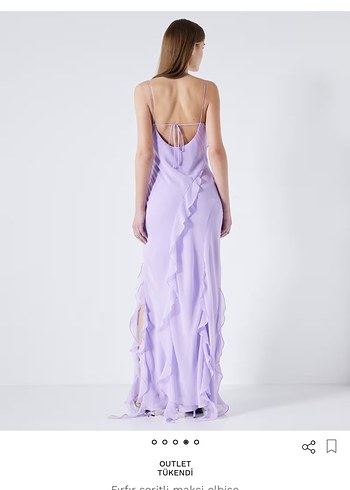 Mor Drapeli Uzun Kadın Elbise - Görsel 3
