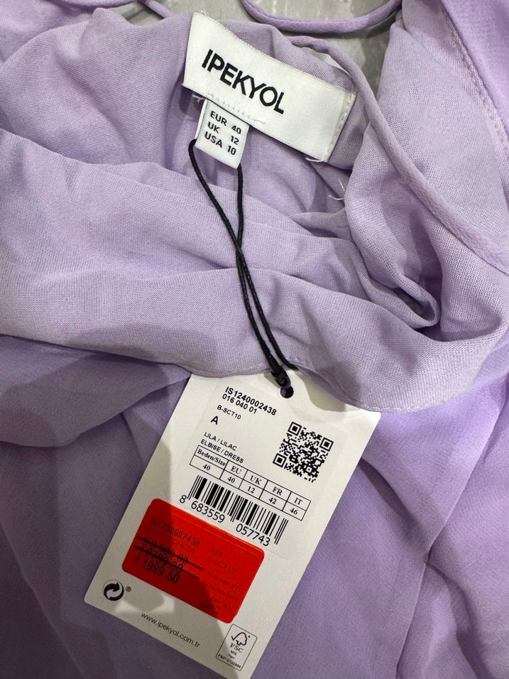 Mor Drapeli Uzun Kadın Elbise - Görsel 4