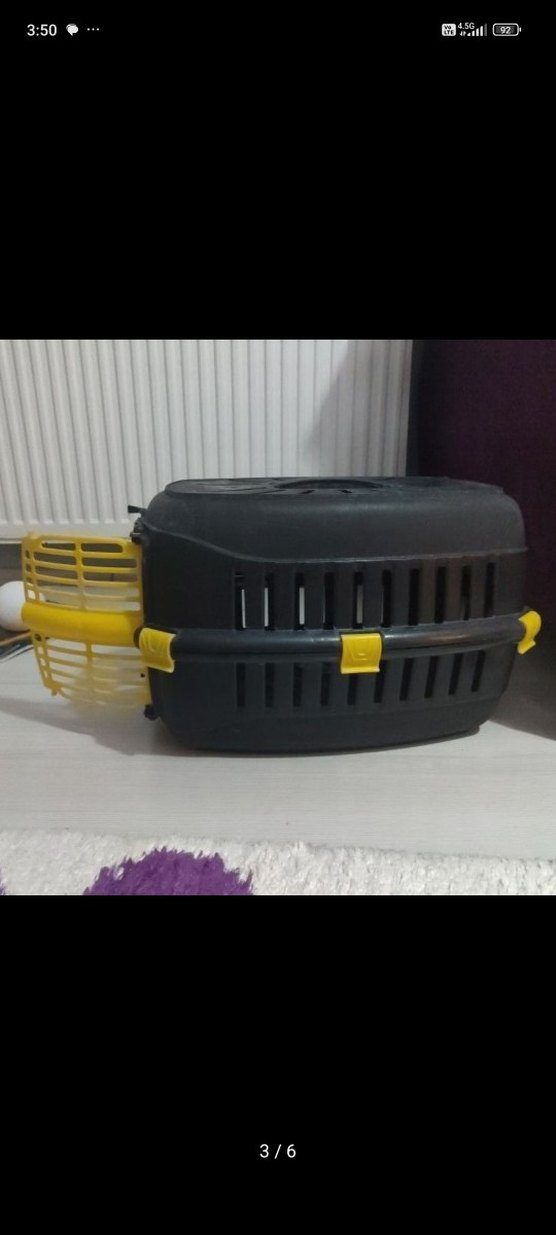 Sarı Kapılı Siyah Kedi Köpek Taşıma Kutusu - Görsel 4