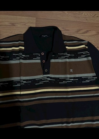 Erkek Kahverengi Çizgili Triko Kazak - Görsel 3