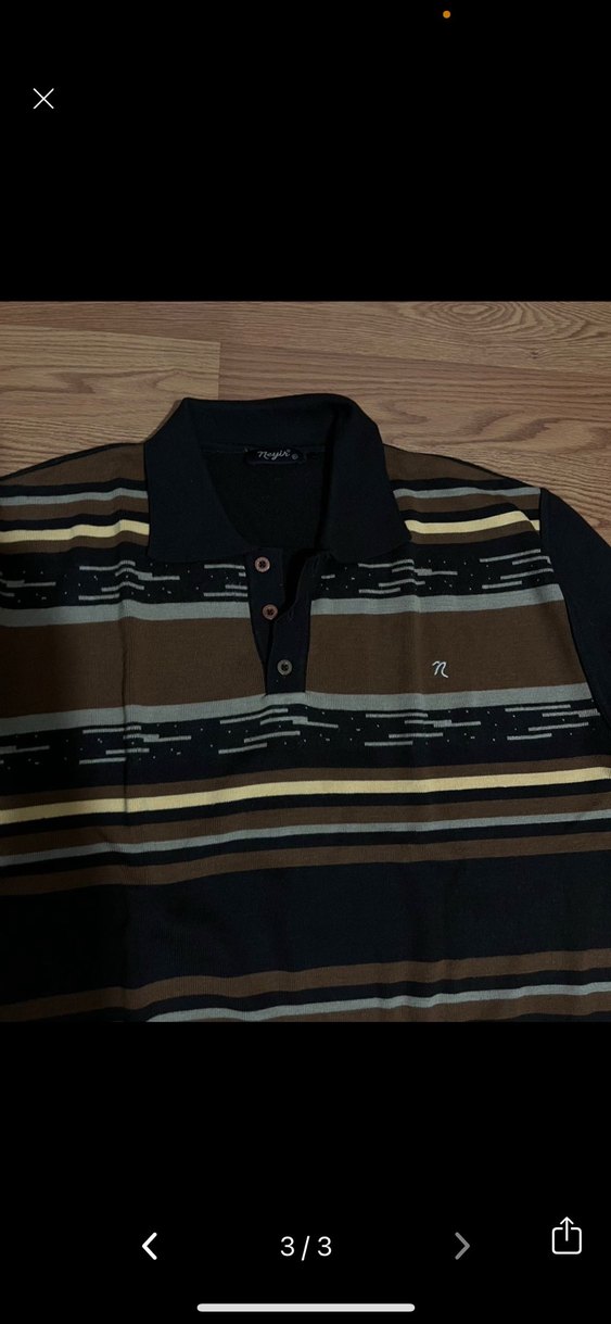 Erkek Kahverengi Çizgili Triko Kazak - Görsel 3