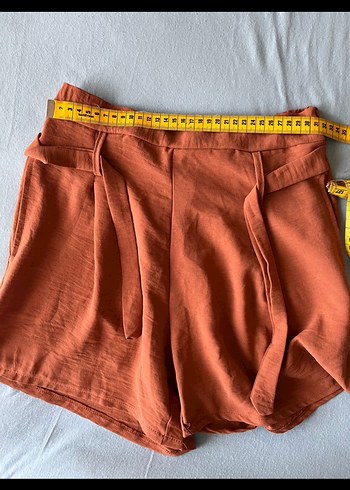 Kahverengi Kemerli Yüksek Bel Mini Şort - Görsel 3