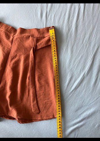 Kahverengi Kemerli Yüksek Bel Mini Şort - Görsel 5