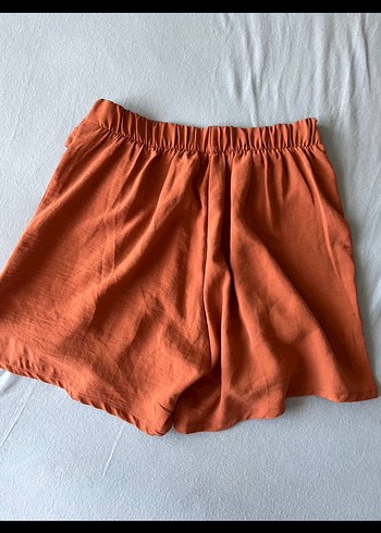 Kahverengi Kemerli Yüksek Bel Mini Şort - Görsel 4