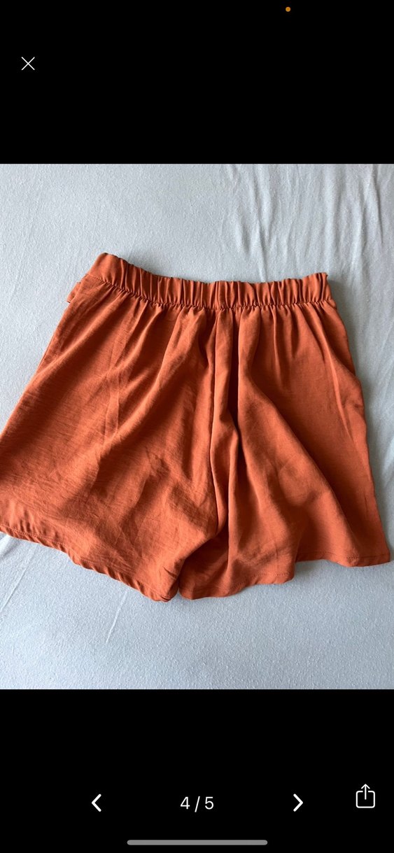 Kahverengi Kemerli Yüksek Bel Mini Şort - Görsel 4