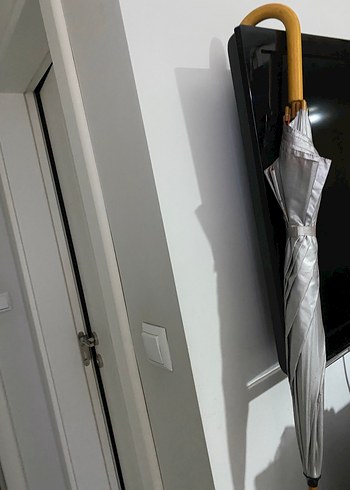 Saplı Gümüş  Gri Şemsiye - Görsel 6