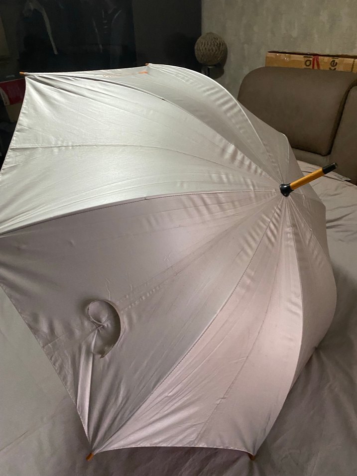 Saplı Gümüş  Gri Şemsiye - Görsel 4