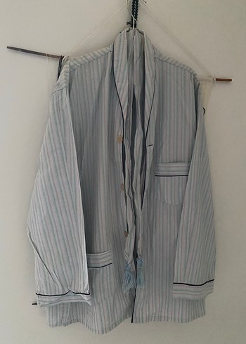 Erkek Gri Uzun Kollu Düğmeli Pijama Üstü - Görsel 2