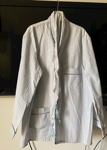 Erkek Gri Uzun Kollu Düğmeli Pijama Üstü - Görsel 4