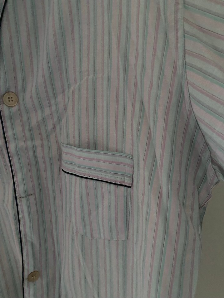 Erkek Gri Uzun Kollu Düğmeli Pijama Üstü - Görsel 5