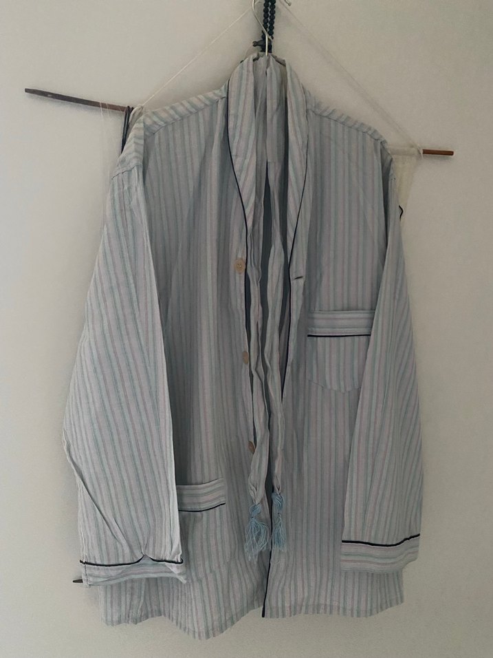 Erkek Gri Uzun Kollu Düğmeli Pijama Üstü - Görsel 2