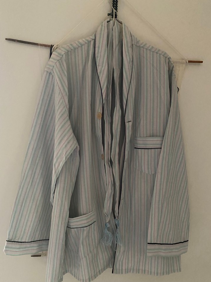 Erkek Gri Uzun Kollu Düğmeli Pijama Üstü - Görsel 3