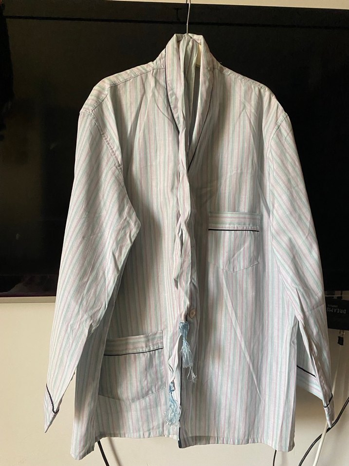 Erkek Gri Uzun Kollu Düğmeli Pijama Üstü - Görsel 4