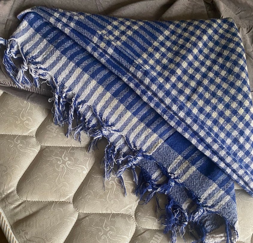 Piknik örtüsü Mavi Beyaz Kareli - Görsel 3