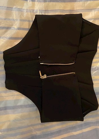 Siyah Zara  Straplez Drapeli Büstiyer - Görsel 10