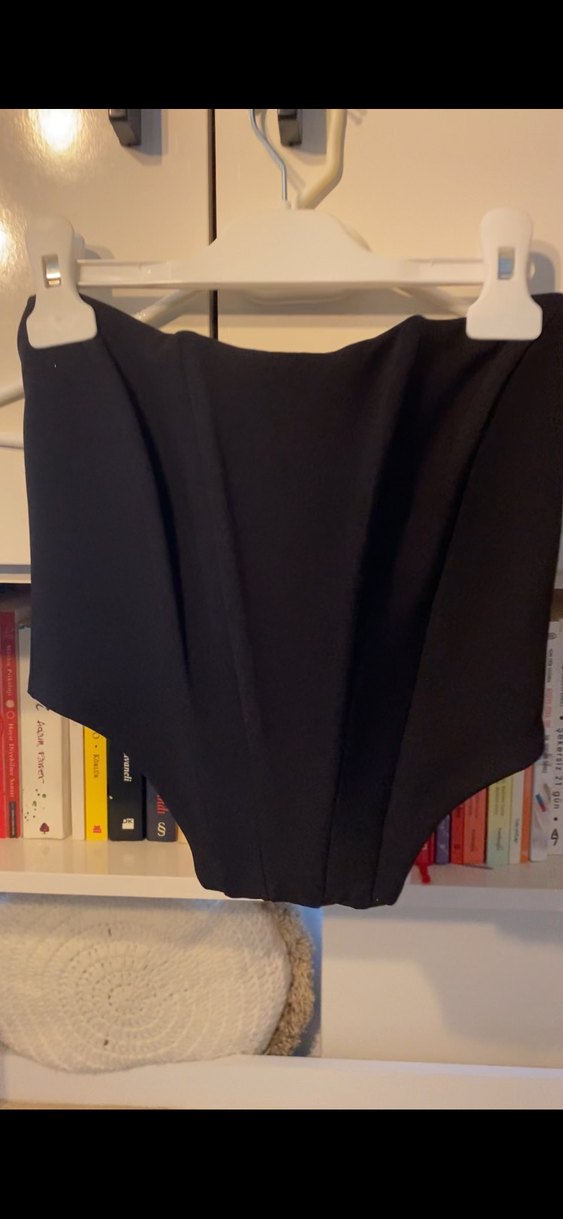 Siyah Zara  Straplez Drapeli Büstiyer - Görsel 4