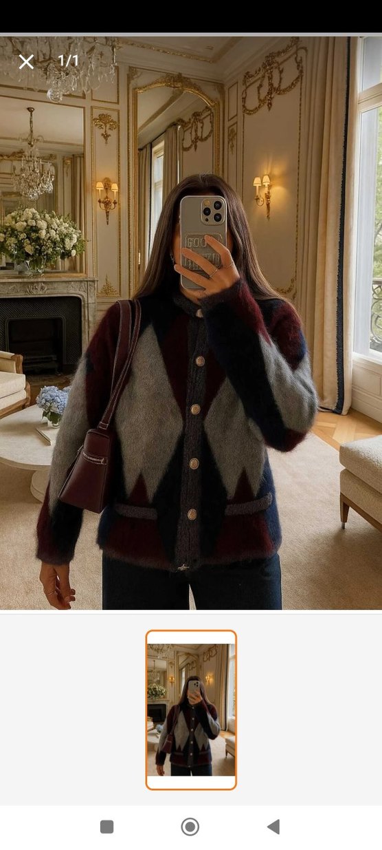 Düğmeli V Yaka Gri Triko Hırka - Görsel 5