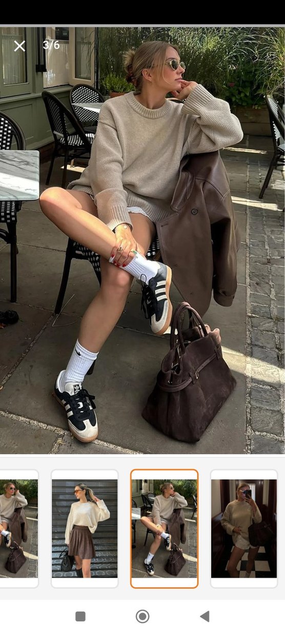 Bej renkli oversize kazak - Görsel 3