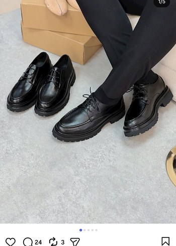 Siyah Minimalist Erkek Oxford Ayakkabı - Görsel 3