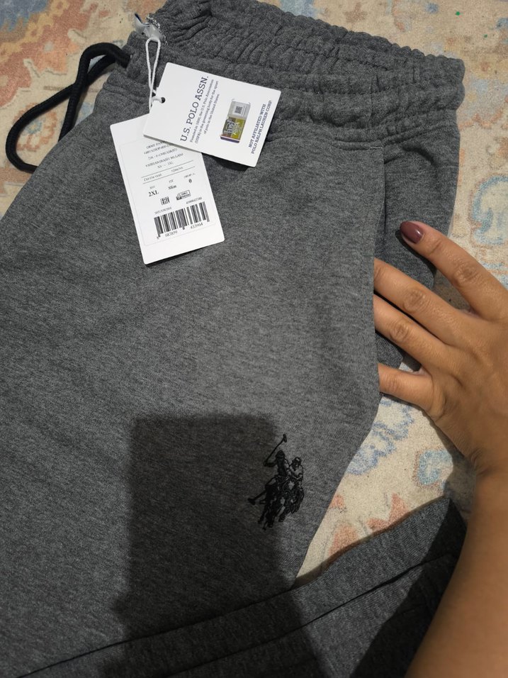 Gri Erkek Bol Kesim Fermuarlı Eşofman - Görsel 2