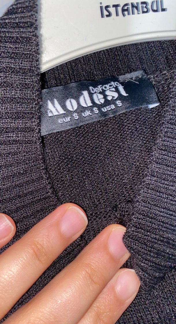 Uzun Siyah Kadın triko elbise - Görsel 2