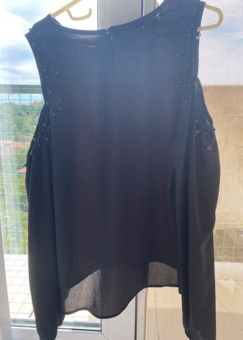 l Beden Uzun Kollu Siyah Gotik Bluz