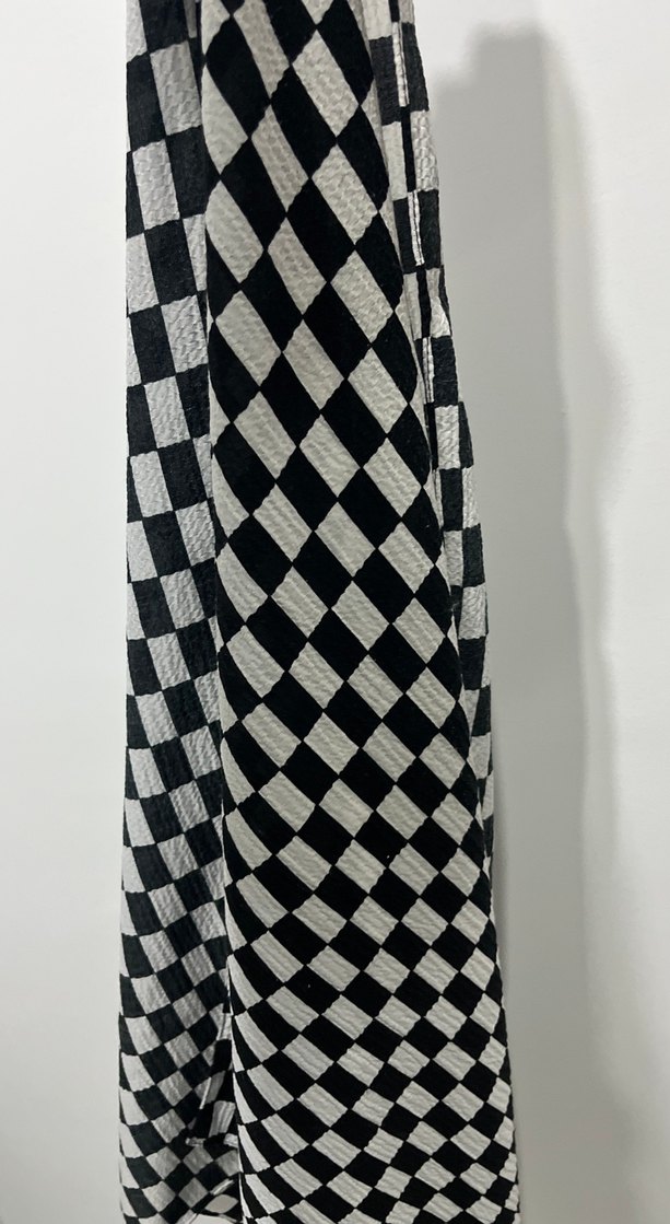 Siyah Beyaz Kareli pamuklu şal - Görsel 2