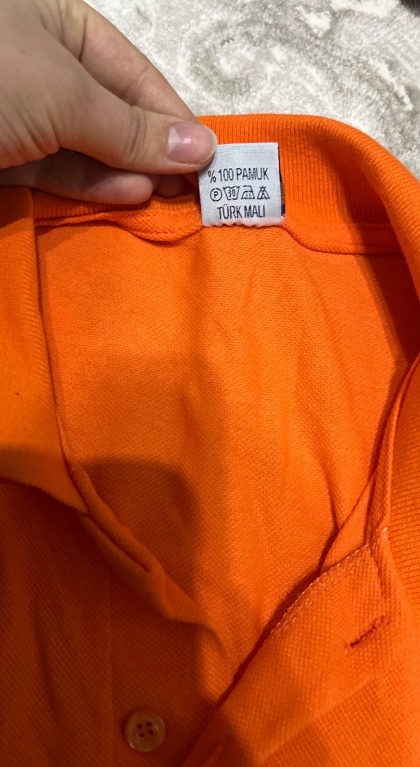 Düğmeli Turuncu Erkek Polo Tişört - Görsel 2