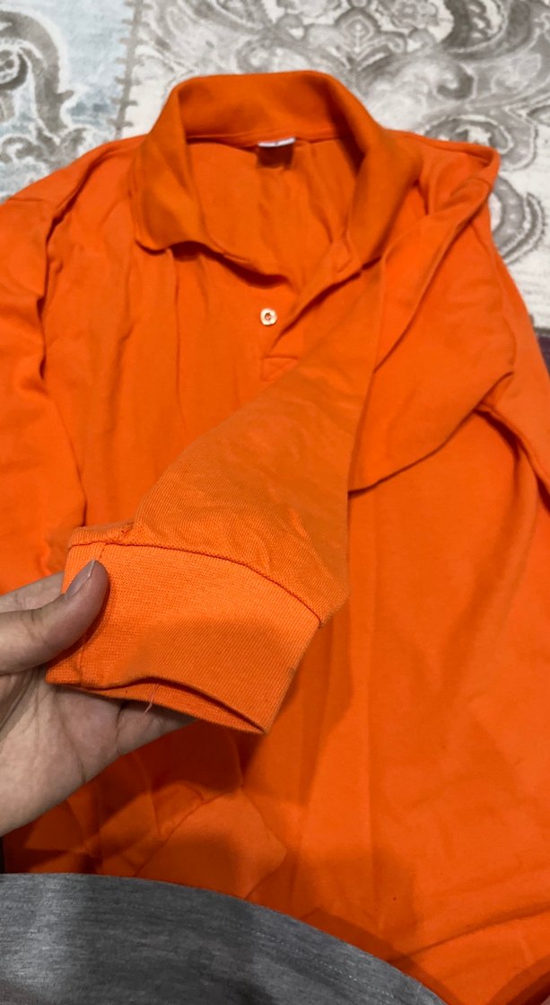 Düğmeli Turuncu Erkek Polo Tişört - Görsel 3