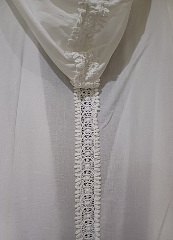 Sırtı dantel detaylı kapşonlu gömlek - Görsel 10